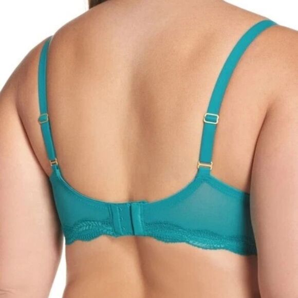 NWT Natori Lace Pure Allure Full Underwire Contour Bra 736099 Island Blue 42DDD - Picture 3 of 10